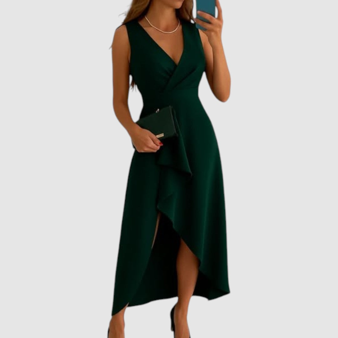 Valerie - Vestido envelope elegante com decote em V