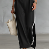 Ana - Vestido Maxi de Sweat com Gola de Botão