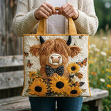 Bolso Acolchado - Vaca das Terras Altas com Girassóis
