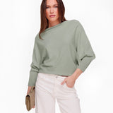Top de Malha Verde com 2 Lados e Mangas 3/4