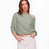 Top de Malha Verde com 2 Lados e Mangas 3/4