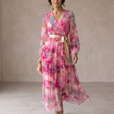 Hazel | Vestido cruzado com estampado floral