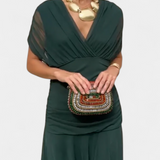 Magda - Vestido longo floral com decote em V