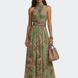 Livia - Vestido Maxi Halter Floral