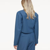 Casaco de Zíper Studio Azul Jeans
