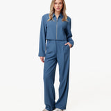 Casaco de Zíper Studio Azul Jeans