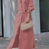 Jeanine™ | Vestido longo de linho com cinto
