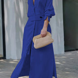 Jeanine™ | Vestido longo de linho com cinto