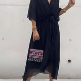 Moniek™ | Elegante vestido midi plissado com laço
