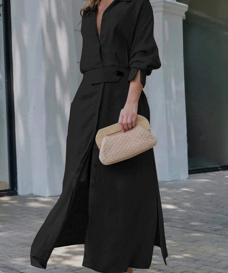 Jeanine™ | Vestido longo de linho com cinto