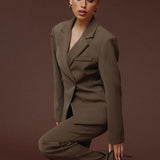Blazer Khaki Luxe Ajustado