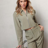 Khaki Studio Rits - Casaco