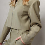 Khaki Studio Rits - Casaco