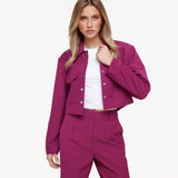 Luz Aubergine Luxe Estúdio Cropped - Casaco