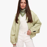 Casaco Oversized em PU Verde Claro
