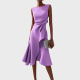 Katarina - Vestido Midi Assimétrico Franzido