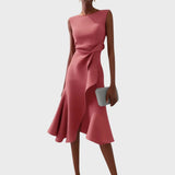 Katarina - Vestido Midi Assimétrico Franzido