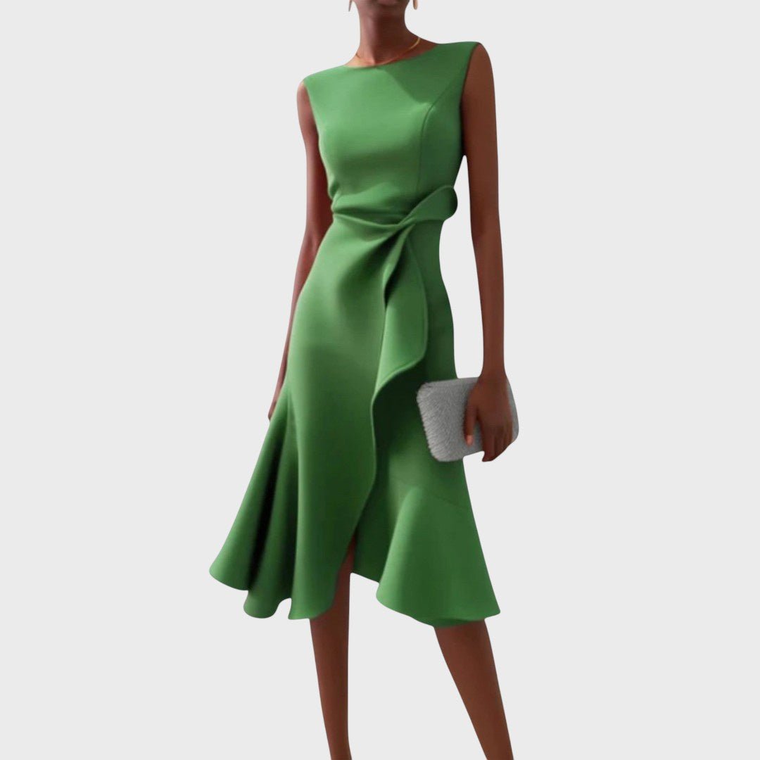 Katarina - Vestido Midi Assimétrico Franzido