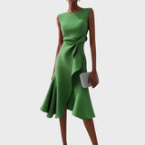 Katarina - Vestido Midi Assimétrico Franzido