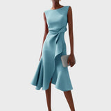 Katarina - Vestido Midi Assimétrico Franzido
