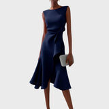 Katarina - Vestido Midi Assimétrico Franzido