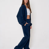 Calças de Jogging Navy com Pernas Largas