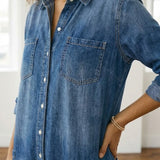 Diana™ | Macacão em denim vintage com botões