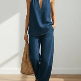 Ivy™ | Conjunto de duas peças em denim vintage