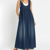 Karen™ | Vestido maxi em denim lavado vintage
