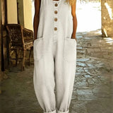 Ruth™ | Salopete em denim de algodão lavado vintage
