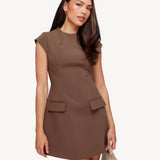 Taupe Aangesloten SS - Vestido