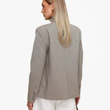 Blazer de Lã com Corte em V Taupe