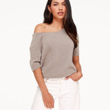 Taupe Zachte Of Shoulder SS - Sweater