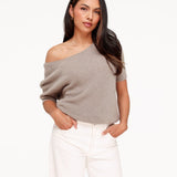 Taupe Zachte Of Shoulder SS - Sweater