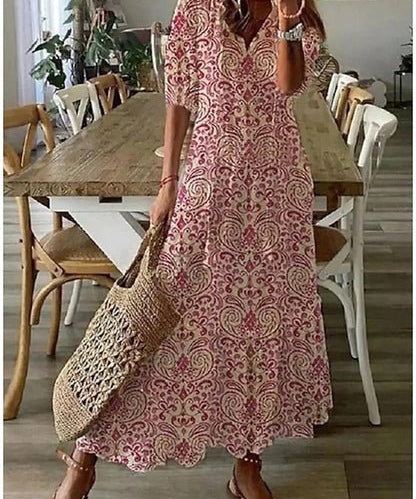 Luna | Vestido Midi de Estilo Boho Sem Esforço