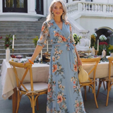 Elowen | Vestido Maxi Floral com Decote em V