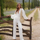 Calças Plissadas Brancas - Broek