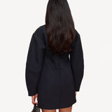 Vestido Preto Justo com Mangas Balão LS - Jurk